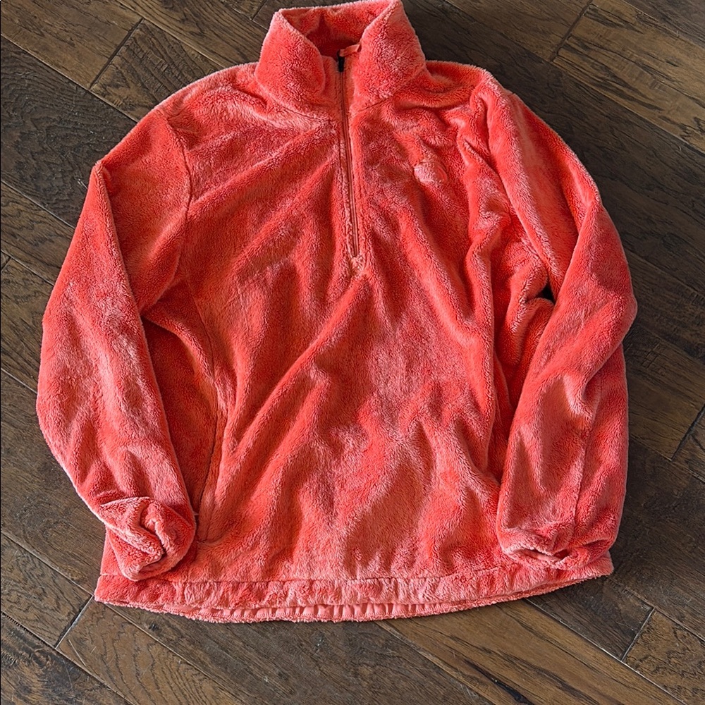 The North Face Plush Half-Zip Pullover in Coral